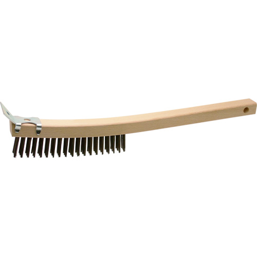 Brosse de nettoyage avec racloir, Acier, 3 x 19 rangs de fils, Longueur 13" Stor-it Systems