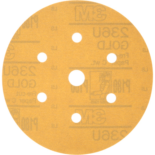 Hookit Dust-Free Sanding Disc, 6" Dia., P180 Grit, Aluminum Oxide, C-Weight Stor-it Systems