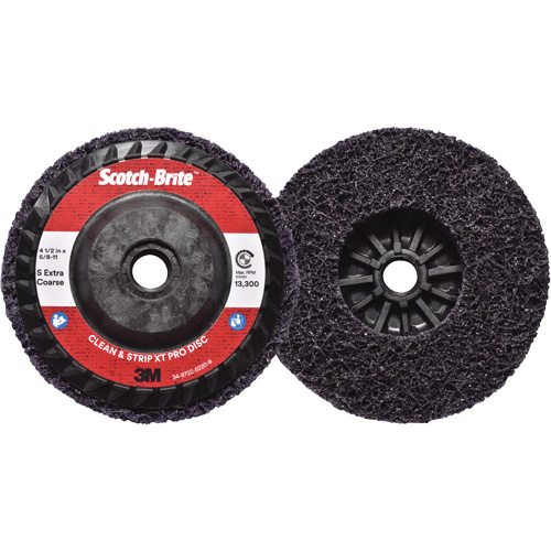 Disque  Clean and Strip  XT Pro Scotch-Brite, 4-1/2" dia., Grain Extra grossier, Carbure de silicium Stor-it Systems