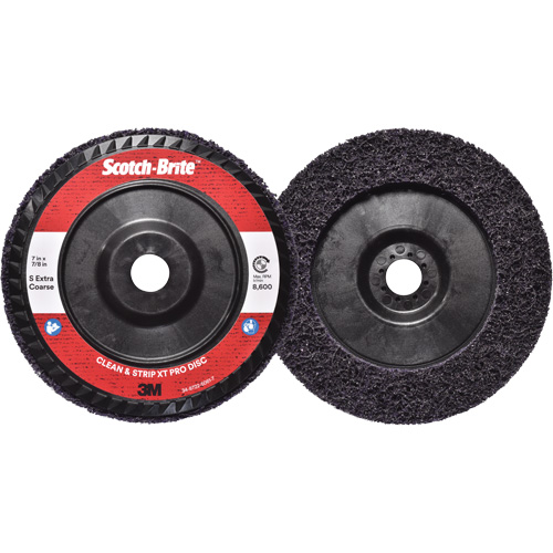 Scotch-Brite Clean & Strip XT Pro Disc, 7" Dia., Extra Coarse Grit, Silicon Carbide Stor-it Systems