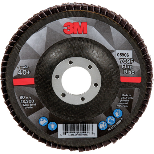 769F Quick Change Flap Disc, 4-1/2" x 7/8", Type 29, 40+ Grit, Ceramic Stor-it Systems