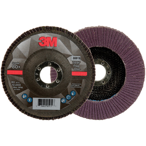 Disque &agrave; lamelles &agrave; changement rapide 769F, 5" x 7/8", Type 27, Grain 80+, C&eacute;ramique Stor-it Systems