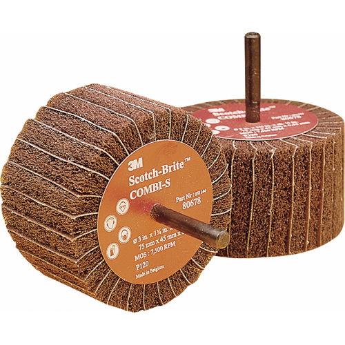 Combi Wheels, 3" Dia. x 1-3/4" W, 1/4" Arbor, Aluminum Oxide Stor-it Systems