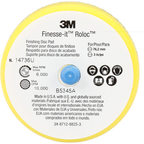 Finesse-it Roloc Finishing Disc Pad, 3" Dia. Stor-it Systems