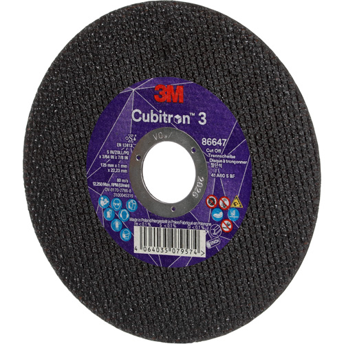Cubitron 3 Cutting Disc, 5" x 9/32", 3/8" Arbor, Type 41 Stor-it Systems