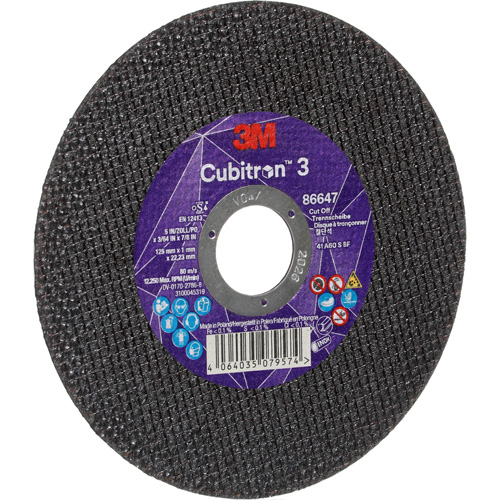 Cubitron 3 Cutting Disc, 5" x 9/32", 3/8" Arbor, Type 41 Stor-it Systems