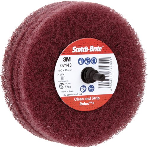 Scotch-Brite Roloc Plus General Purpose Scuffing Wheel, 4" Dia. Stor-it Systems