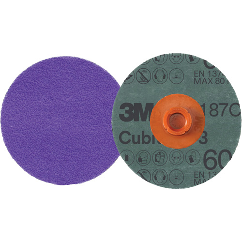 Disque en fibre Roloc Cubitron 3, 4" dia., Grain 60+, C&eacute;ramique Stor-it Systems