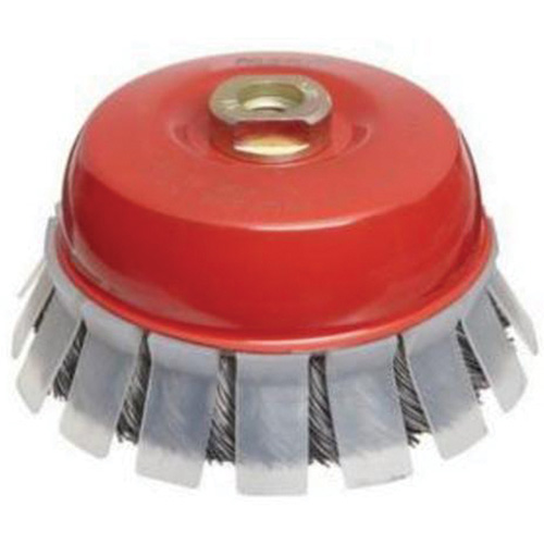 Knotted Wire Cup Brush with Protective Guard, 2-3/4" Dia. x 5/8"-11 Arbor Stor-it Systems