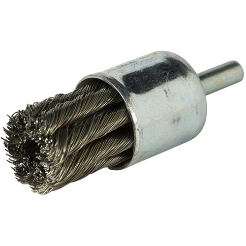 Stem Mounted Knotted Wire Brush, 3/4" Dia. x 1/4" Arbor Stor-it Systems
