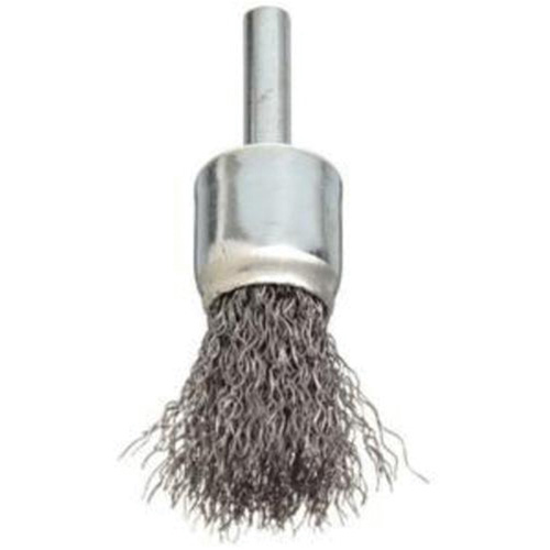Brosse &agrave; fils cr&ecirc;p&eacute;s avec moyeu, 3/4", Fils 0,006", Tige 1/4" Stor-it Systems