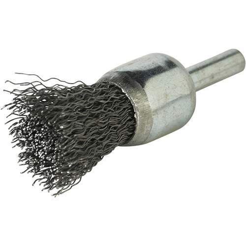 Brosse &agrave; fils cr&ecirc;p&eacute;s avec moyeu, 1", Fils 0,020", Tige 1/4" Stor-it Systems
