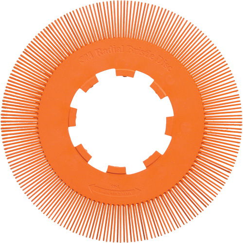 Brosse radiale en soies de pr&eacute;cision type S PN-RB sans adaptateur Scotch-Brite , C&eacute;ramique, Grain 80+, 8" dia. Stor-it Systems