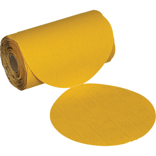 Stikit No Hole Gold Abrasive Disc Roll, 6" Dia., 220 Grit, Aluminum Oxide Stor-it Systems