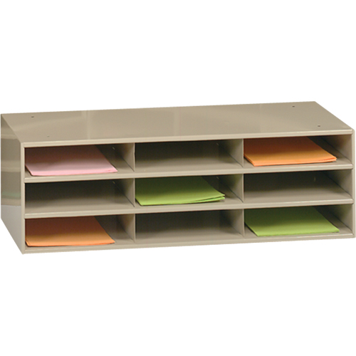 Data Organizers, Stationary, 9 Slots, Steel, 33-3/4" W x 11-5/8" D x 10-3/4" H Stor-it Systems