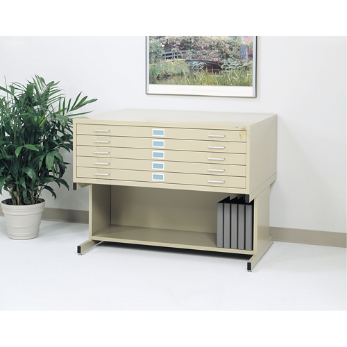 Steel Plan Files, 5 Drawers, 46-3/8" W x 35-3/8" D x 16-1/2" H Stor-it Systems