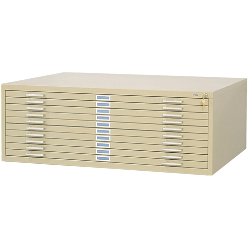 Steel Plan Files, 10 Drawers, 46-3/8" W x 35-3/8" D x 16-1/2" H Stor-it Systems