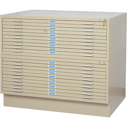 Steel Plan Files, 10 Drawers, 46-3/8" W x 35-3/8" D x 16-1/2" H Stor-it Systems