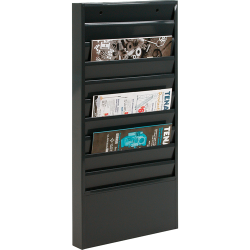 Literature Storage Racks, Stationary, 10 Slots, Steel, 13-1/8" W x 2" D x 26-1/4" H Stor-it Systems