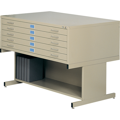 Steel Plan Files, 5 Drawers, 40-3/8" W x 29-3/8" D x 16-1/2" H Stor-it Systems