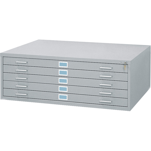Steel Plan Files, 5 Drawers, 46-3/8" W x 35-3/8" D x 16-1/2" H Stor-it Systems