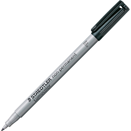 Lumocolor&reg; Non Permanent Fine Tip Black Marker, Black, Fine Tip Stor-it Systems