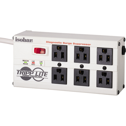 Isobar&reg; Premium Surge Suppressors, 6 Outlets, 2850 J, 1440 W, 6' Cord Stor-it Systems
