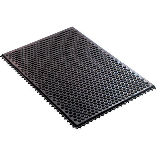 Syst&egrave;me de tapis anti-fatigue emboîtable en caoutchouc conducteur, Caoutchouc, 2' la c, 3' lo, 1/2" &eacute;paisseur, Noir Stor-it Systems
