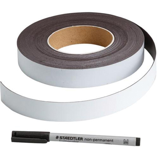 Write-On Magnetic Label, Magnetic, 600" L x 1" W Stor-it Systems