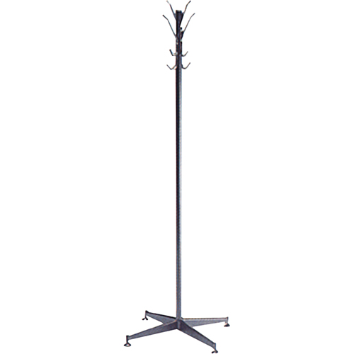 Coat Tree, 60" H, Steel, Black, 8 Hook(s) Stor-it Systems