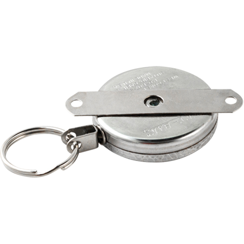 Self Retracting Key Chains, Chrome, 48" Cable, Mounting Bracket Attachment Stor-it Systems