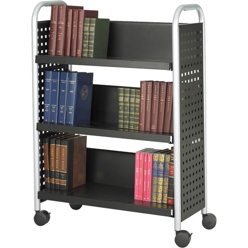 Scoot Book Carts, 200 lbs. Capacity, Black, 14-1/4" D x 33" L x 44-1/4" H, Steel Stor-it Systems