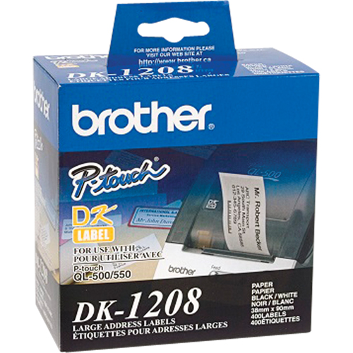 &eacute;tiquettes d'adresse de s&eacute;rie DK, 1-1/2" la x 3-1/2" la x Blanc Stor-it Systems