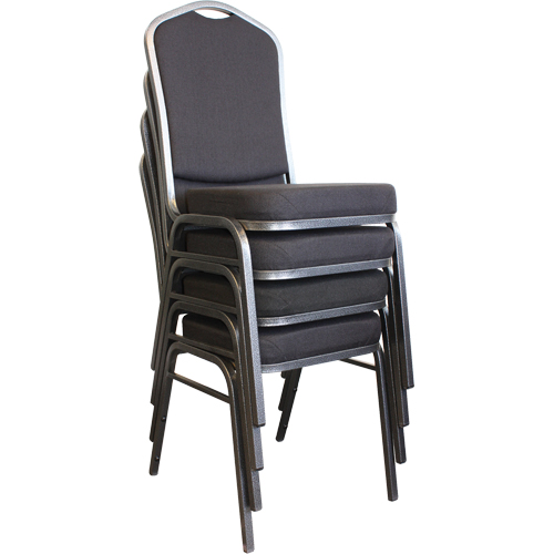 Chaises empilables, Tissu, Hauteur 37", Capacit&eacute; 275 lb, Noir Stor-it Systems