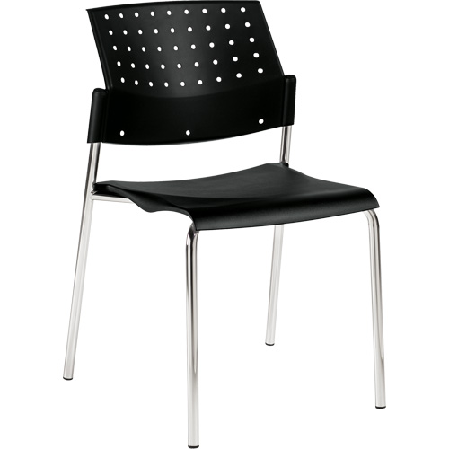 Chaise sans accoudoirs empilables, Plastique, Hauteur 33", Capacit&eacute; 300 lb, Noir Stor-it Systems