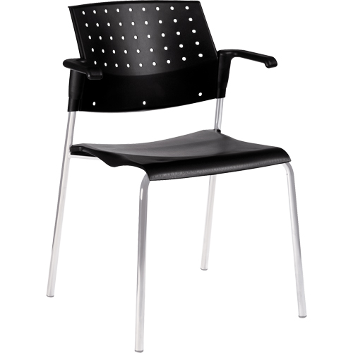 Chaises empilables, Plastique, Hauteur 33", Capacit&eacute; 300 lb, Noir Stor-it Systems