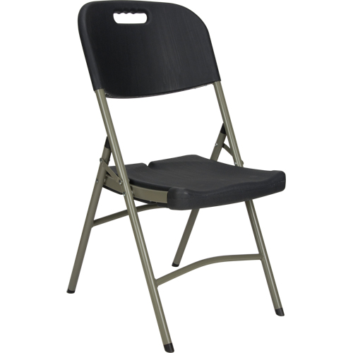 Chaise pliante, Poly&eacute;thyl&egrave;ne, Noir, Capacit&eacute; 350 lb Stor-it Systems