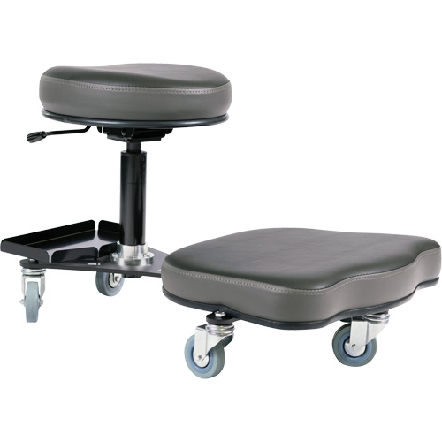 Flex Ergonomic Chair, Vinyl, Black/Grey Stor-it Systems