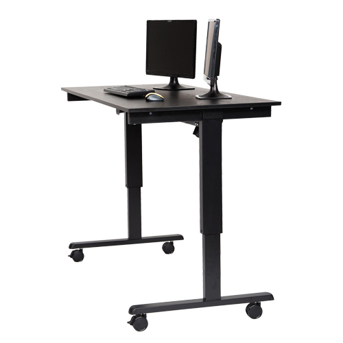 Bureau ajustable pour travail debout, , 45-1/4" h x 29-1/2" p, Noir Stor-it Systems