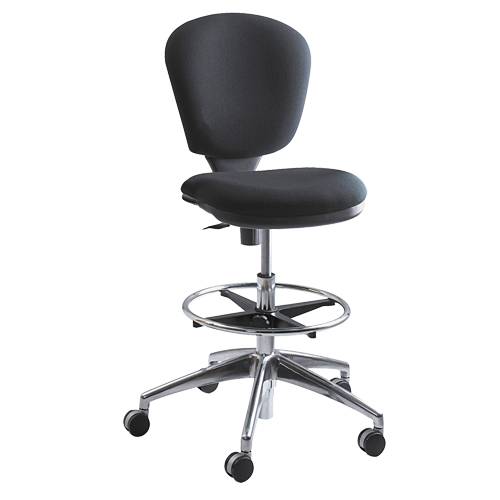 Chaise &agrave; hauteur ajustable Metro, Tissu, Noir, Capacit&eacute; 250 lb Stor-it Systems