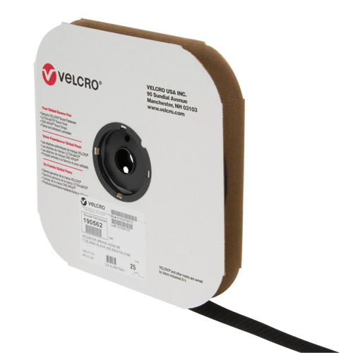 Ruban d'attaches, Crochet, 25 vg x 1", Cousu, Noir Stor-it Systems
