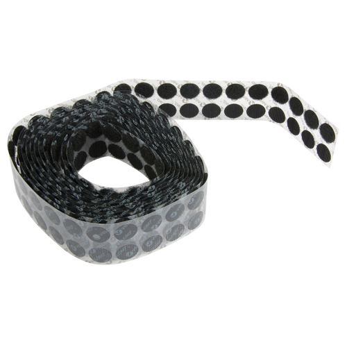 Attaches en jeton, Boucle et crochet, 3/4" dia., Adh&eacute;sif, Noir Stor-it Systems