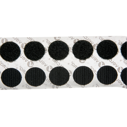 Attaches en jeton, Boucle et crochet, 3/4" dia., Adh&eacute;sif, Noir Stor-it Systems
