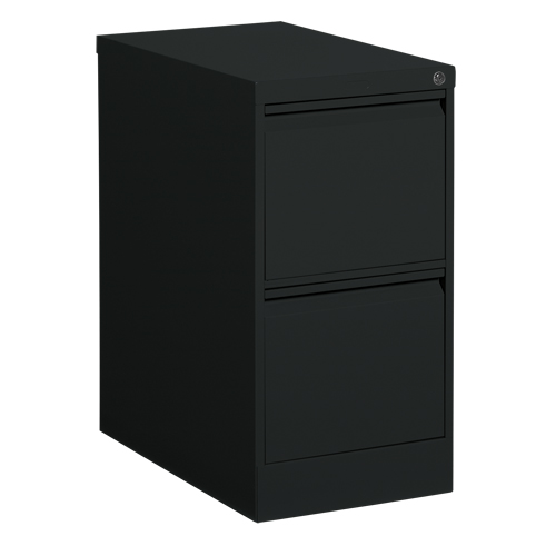 Vertical Filing Cabinet, Steel, 2 Drawers, 15-1/7" W x 25" D x 29" H, Black Stor-it Systems