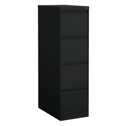 Vertical Filing Cabinet, Steel, 4 Drawers, 15-1/7" W x 25" D x 52" H, Black Stor-it Systems