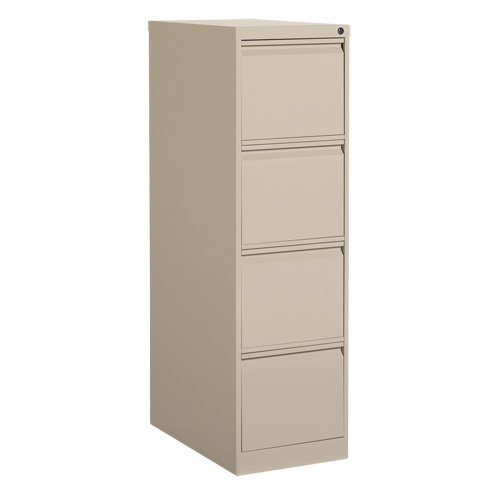 Vertical Filing Cabinet, Steel, 4 Drawers, 15-1/7" W x 25" D x 52" H, Beige Stor-it Systems