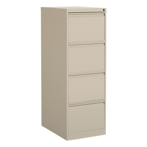 Vertical Filing Cabinet, Steel, 4 Drawers, 18-1/7" W x 25" D x 52" H, Beige Stor-it Systems
