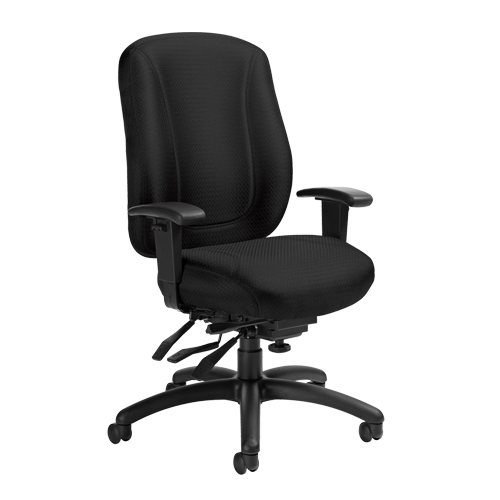 Chaise Overtime &agrave; dos &eacute;lev&eacute;, Tissu, Noir, Capacit&eacute; 300 lb Stor-it Systems