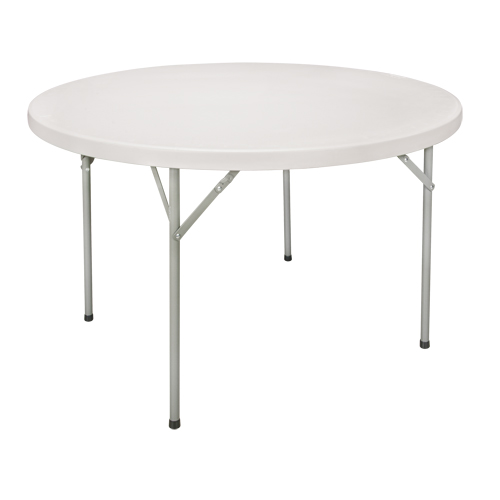 Table pliante, Ronde, 48" l x 48" la, Poly&eacute;thyl&egrave;ne, Blanc Stor-it Systems