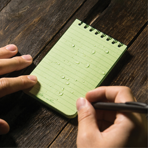 Carnet de notes de poche &agrave; spirale, Couverture souple, Vert, 100 Pages, 3" , 5"  Stor-it Systems